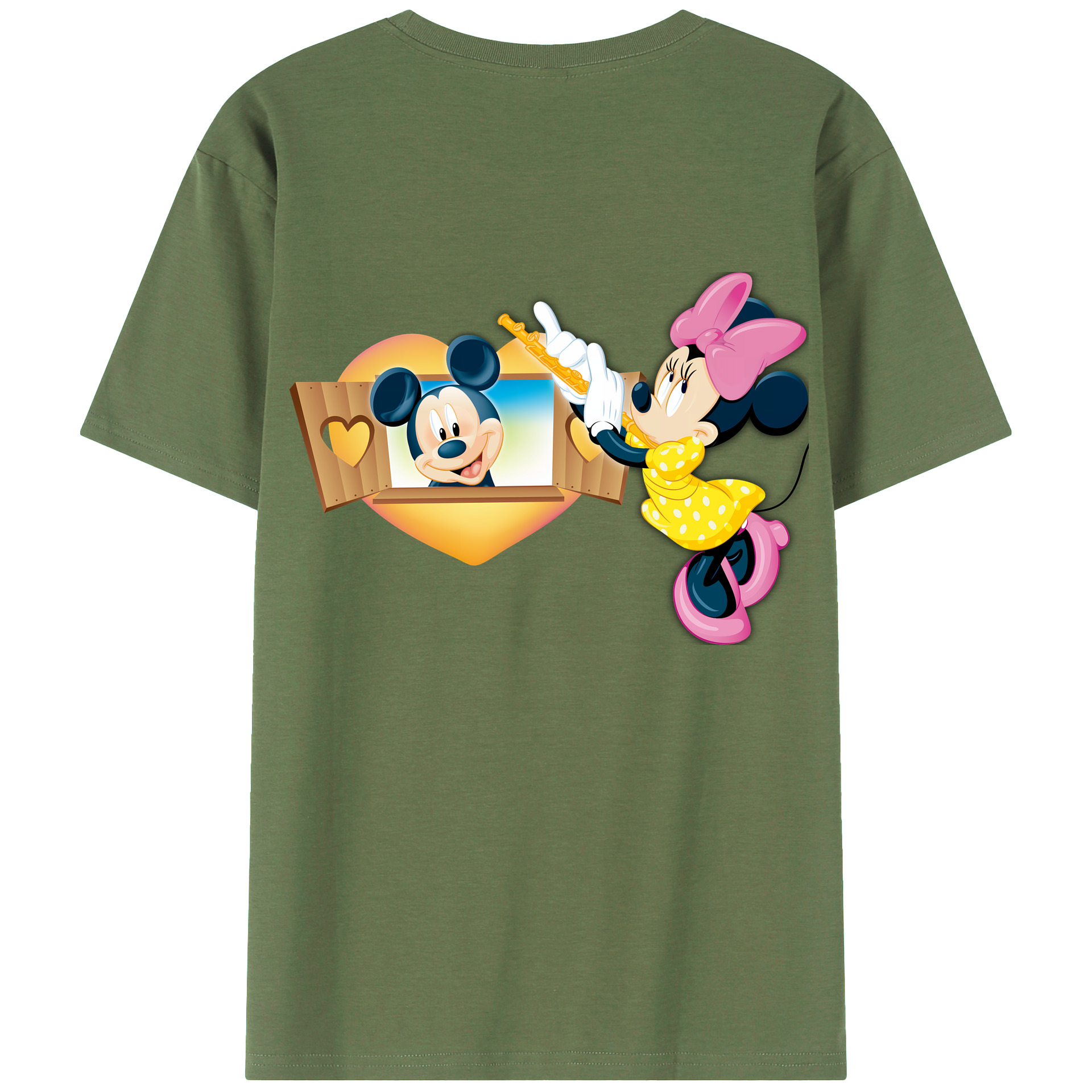 （画像用） ミッキーマウス Mickey Mouse 綿100％ メンズ半袖Tシャツ（バックプリント） 通気性